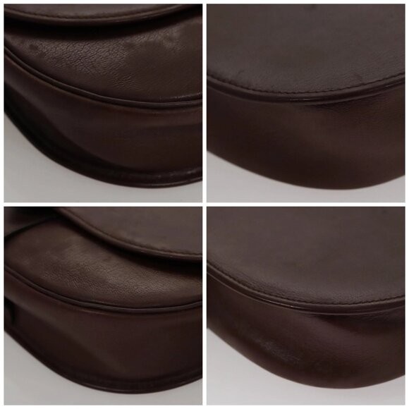 Christian Dior Shoulder Bag Leather Bordeaux Gold Auth 109198 - Picture 14 of 16